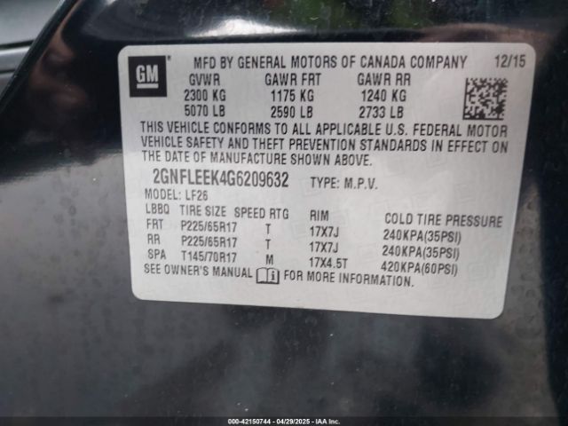 2GNFLEEK4G6209632 Chevrolet EQUINOX LS