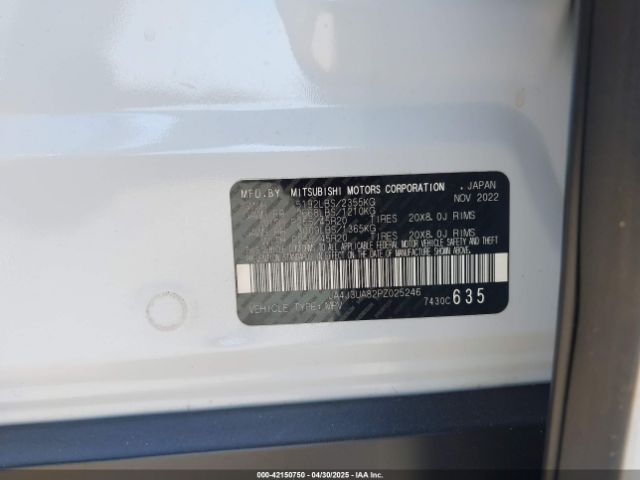 2023 MITSUBISHI OUTLANDER JA4J3UA82PZ025246 Photo 8