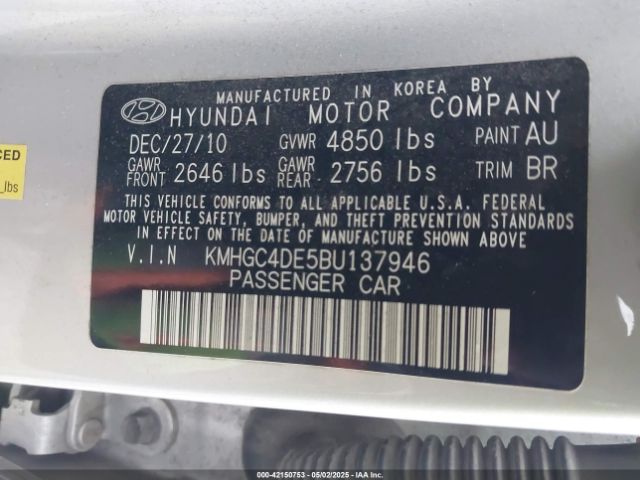 2011 HYUNDAI GENESIS KMHGC4DE5BU137946 Photo 8