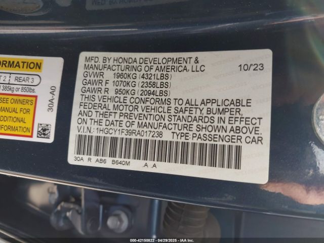 2024 HONDA ACCORD 1HGCY1F39RA017238 Photo 8