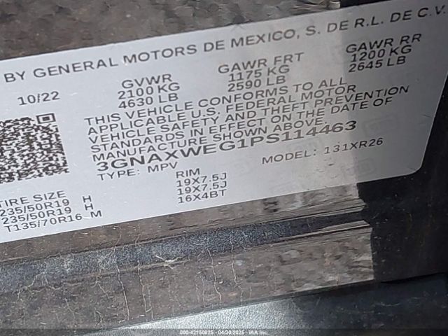 3GNAXWEG1PS114463 Chevrolet Equinox Awd Rs