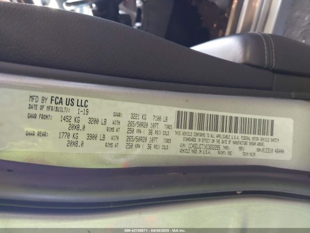 2019 DODGE DURANGO 1C4SDJCT1KC652295 Photo 8