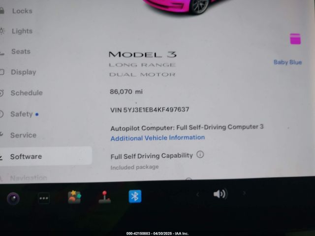 5YJ3E1EB4KF497637 Tesla Model 3 Long Range/performance