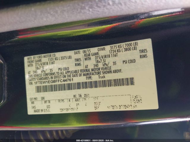 1FTEW1EG8FFC44761 Ford F-150 Xlt