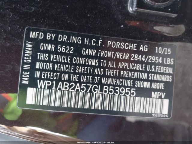 2016 PORSCHE MACAN WP1AB2A57GLB53955 Photo 8
