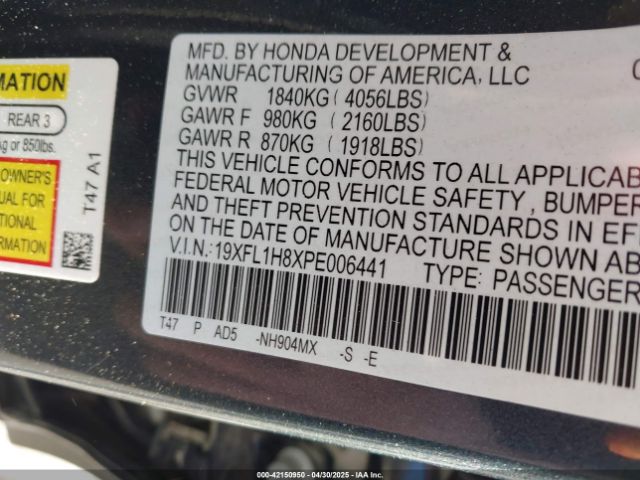 19XFL1H8XPE006441 Honda l15b7
