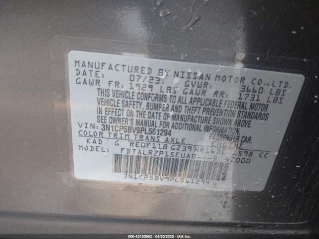 3N1CP5BV9PL561294 Nissan Kicks S Xtronic Cvt
