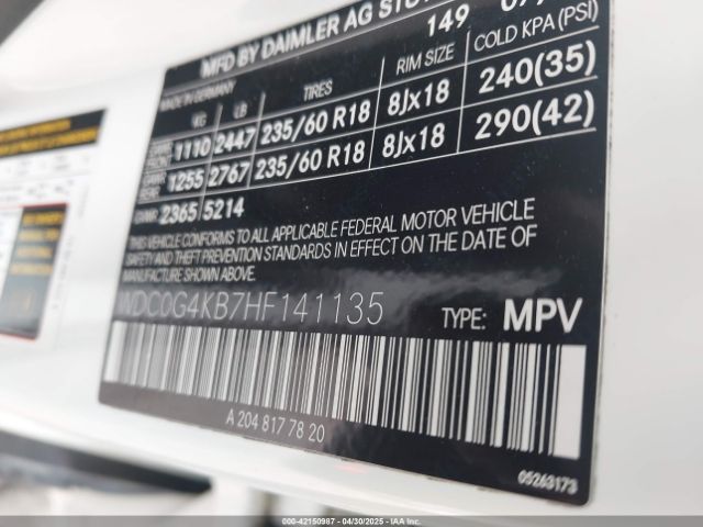 2017 MERCEDES-BENZ GLC 300 WDC0G4KB7HF141135 Photo 8