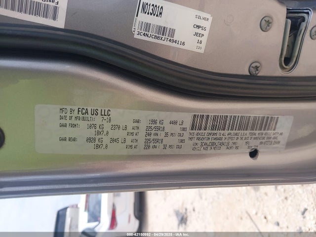 3C4NJCBBXJT494116 Jeep 2018