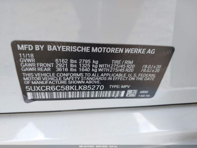 2019 BMW X5 5UXCR6C58KLK85270 Photo 8