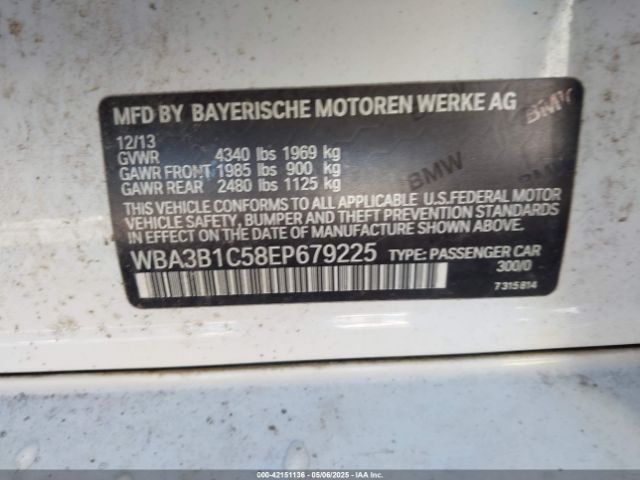 WBA3B1C58EP679225 BMW 320i