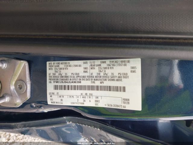 1FMCU9J94JUA96398 Ford Escape Titanium