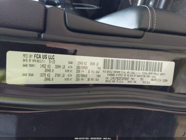 2015 JEEP GRAND CHEROKEE 1C4RJFBG3FC878207 Photo 8