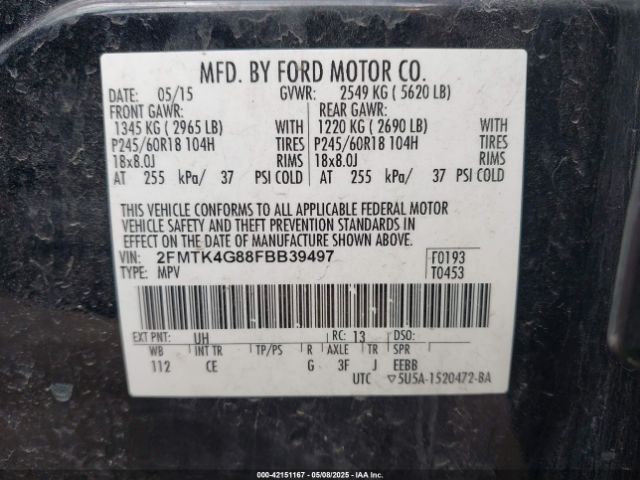 2FMTK4G88FBB39497 Ford EDGE SE