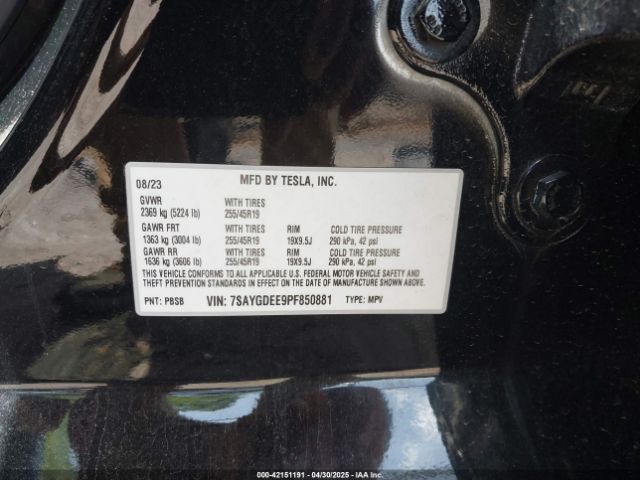 7SAYGDEE9PF850881 Tesla Model Y Awd/long Range Dual Motor All-wheel Drive