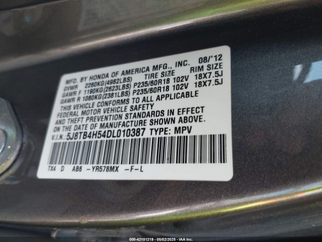 2013 ACURA RDX 5J8TB4H54DL010387 Photo 8