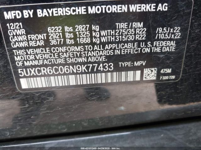 2022 BMW X5 5UXCR6C06N9K77433 Photo 8