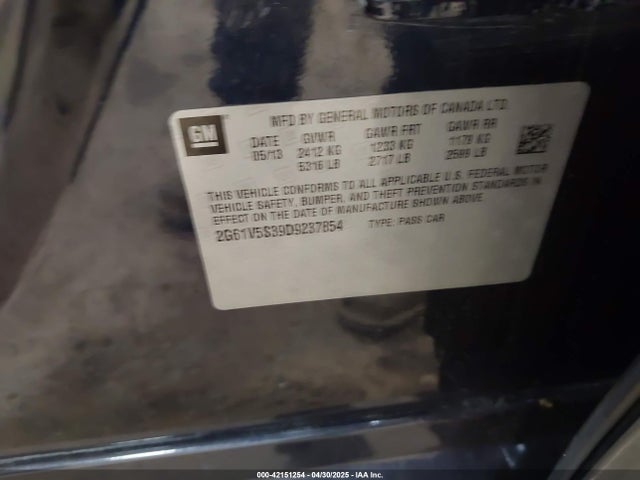 2013 CADILLAC XTS 2G61V5S39D9237854 Photo 8