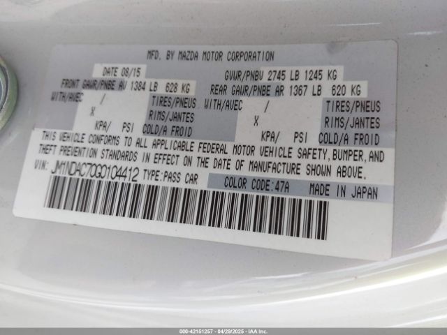 2016 MAZDA MX-5 MIATA JM1NDAC70G0104412 Photo 8