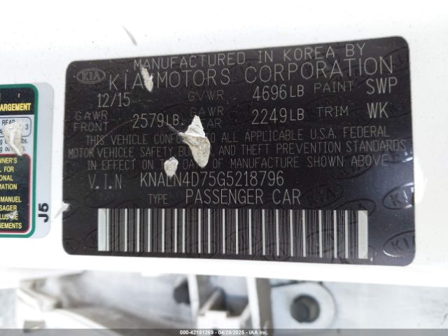 KNALN4D75G5218796 KIA Cadenza Premium