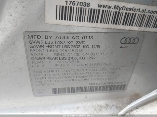 2013 AUDI ALLROAD WA19FAFLXDA194947 Photo 8
