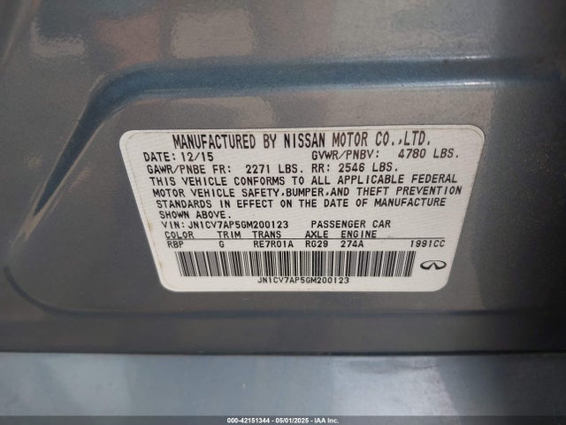 JN1CV7AP5GM200123 Infiniti Q50 2.0t Base/2.0t Premium
