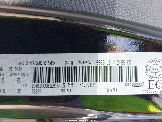 1C4BJWEG8JL914415 Jeep 2018