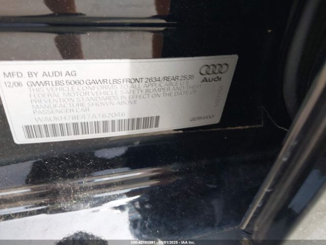2007 AUDI A4 WAUKH78E47A162046 Photo 8