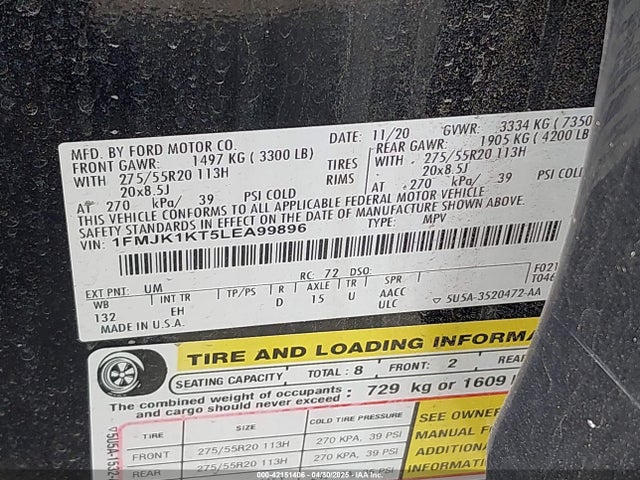 1FMJK1KT5LEA99896 Ford 3.5l gtdi