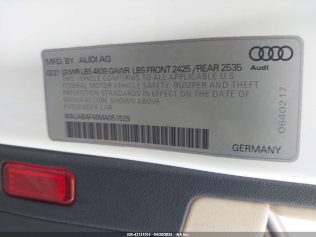 WAUABAF46MA051529 Audi A4 Premium 40 Tfsi Quattro S Tronic
