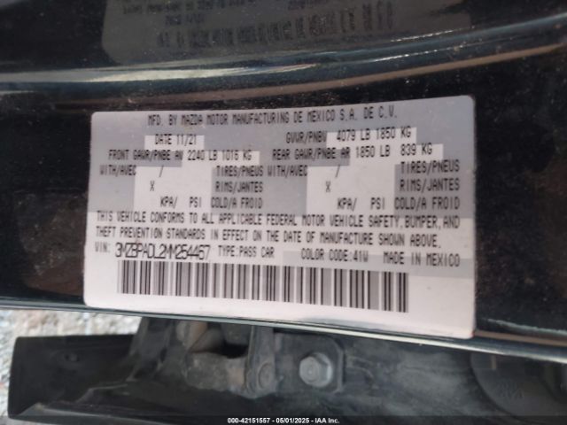2021 MAZDA MAZDA3 3MZBPADL2MM254467 Photo 8