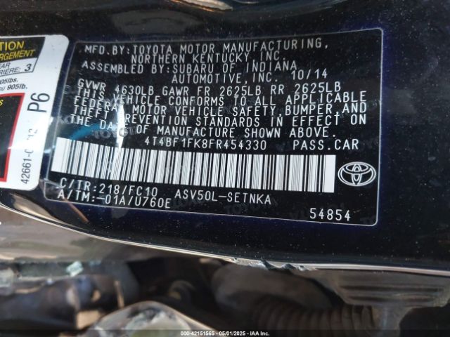 2015 TOYOTA CAMRY 4T4BF1FK8FR454330 Photo 8