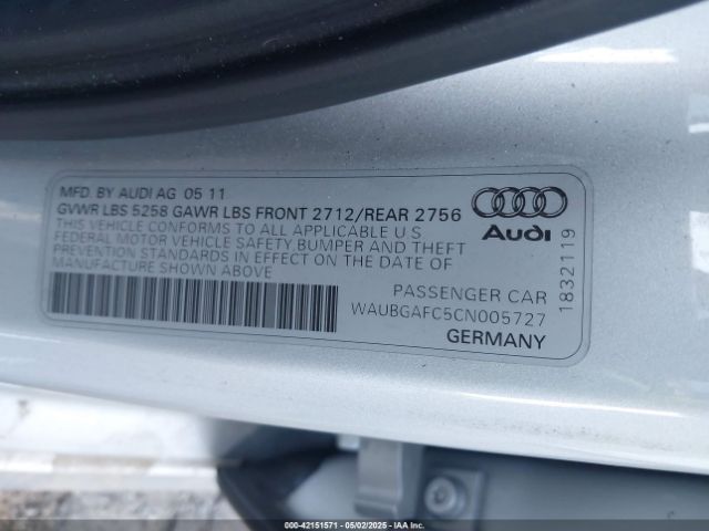 2012 AUDI A6 WAUBGAFC5CN005727 Photo 8