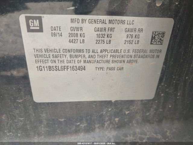 1G11B5SL6FF163494 Chevrolet MALIBU LS