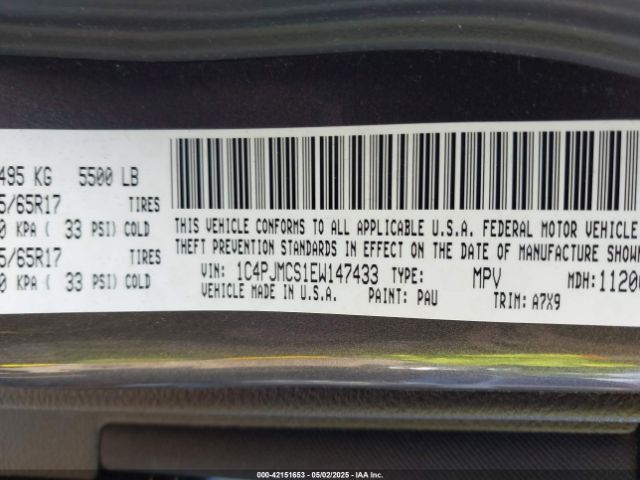 1C4PJMCS1EW147433 Jeep Cherokee Latitude