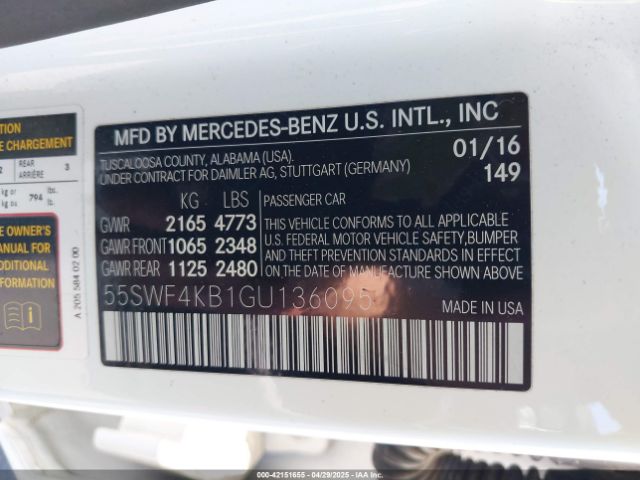 55SWF4KB1GU136095 Mercedes-Benz C 300 4matic/luxury 4matic/sport 4matic