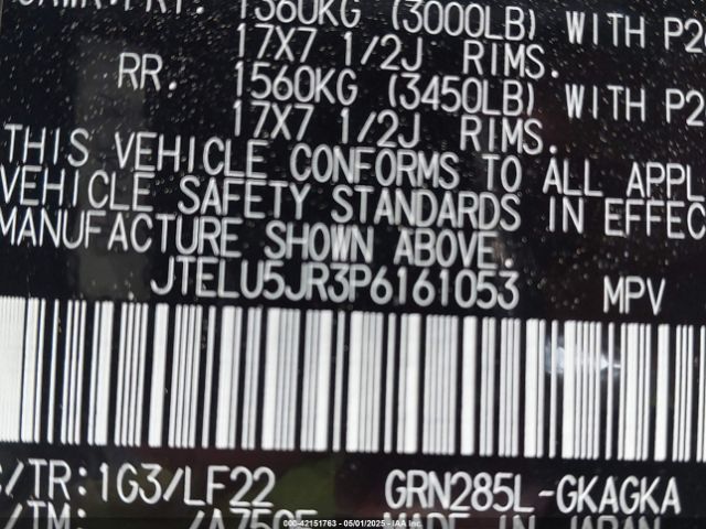 JTELU5JR3P6161053 Toyota 4runner Trd Pro