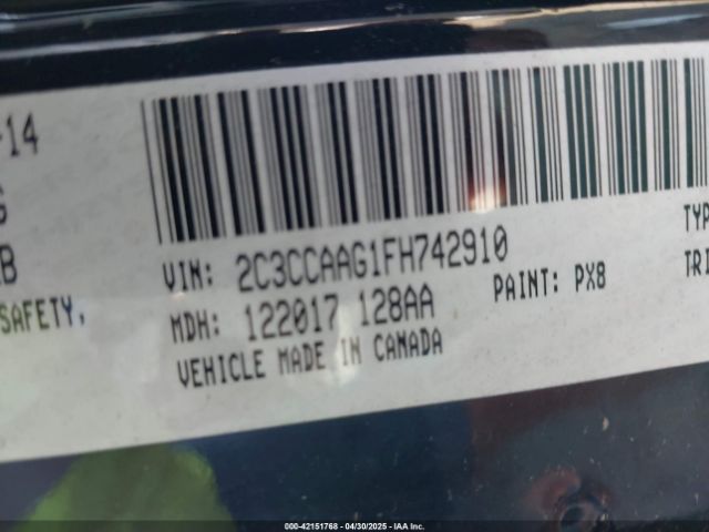 2C3CCAAG1FH742910 Chrysler 300 Limited