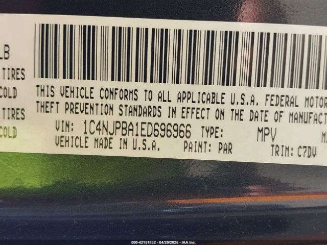 1C4NJPBA1ED696966 Jeep Patriot Altitude
