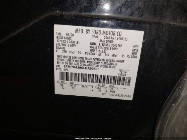 2020 FORD EDGE 2FMPK4J95LBA90533 Photo 8