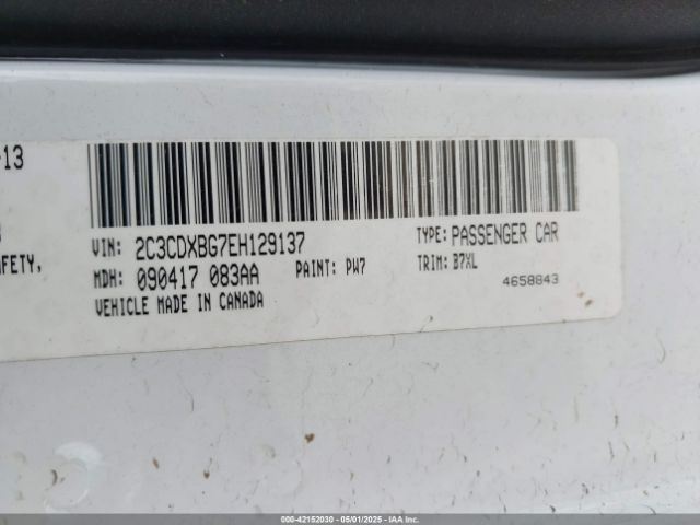 2C3CDXBG7EH129137 Dodge Charger Se