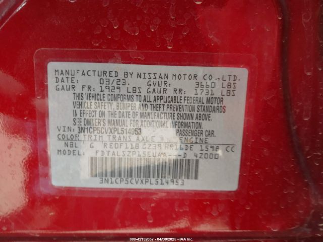 3N1CP5CVXPL514953 Nissan Kicks Sv Xtronic Cvt