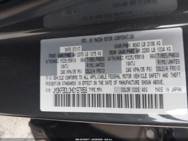 JM3KFBDL0H0197858 Mazda Cx-5 Grand Touring