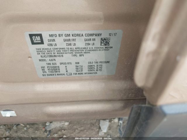 KL4CJ1SB8JB614518 Buick Encore Sport Touring