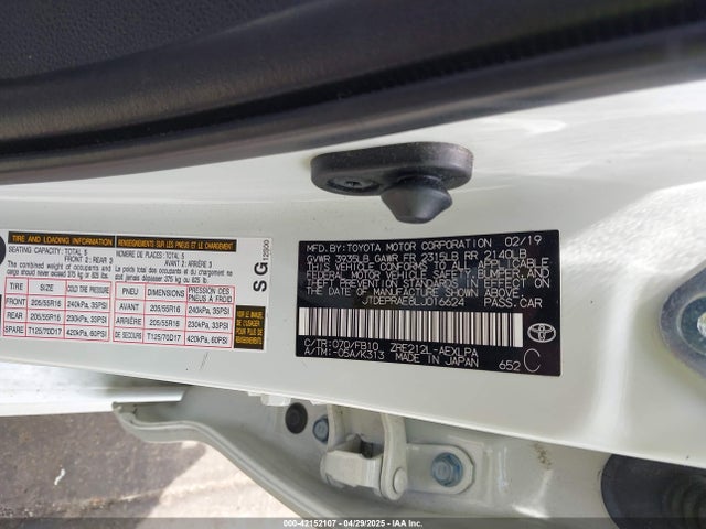 JTDEPRAE8LJ016624 Toyota COROLLA LE