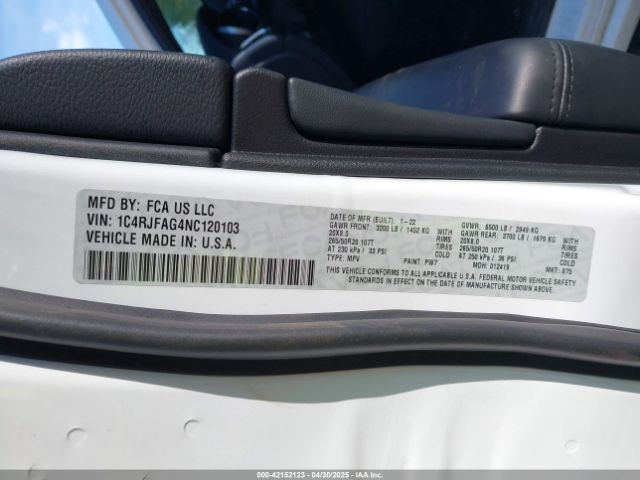 2022 JEEP GRAND CHEROKEE WK 1C4RJFAG4NC120103 Photo 8