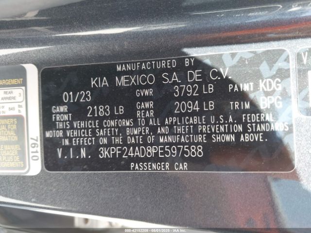 2023 KIA FORTE 3KPF24AD8PE597588 Photo 8