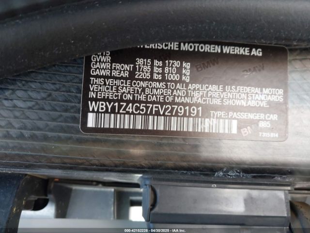 2015 BMW I3 WBY1Z4C57FV279191 Photo 8