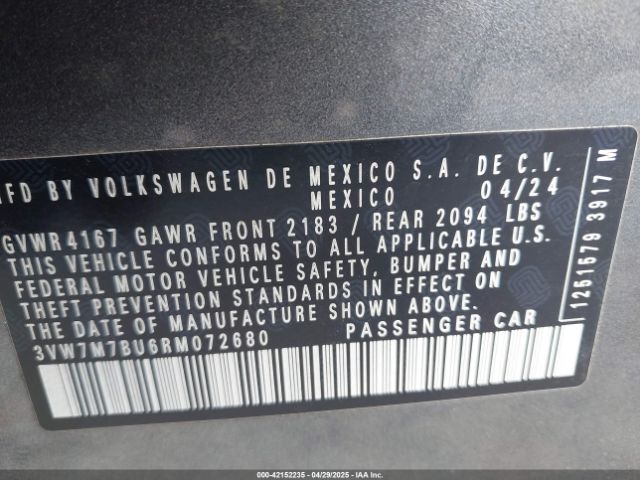 3VW7M7BU6RM072680 Volkswagen Jetta 1.5t Se