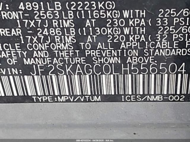 JF2SKAGC0LH556504 Subaru Forester Premium
